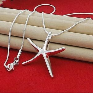 Silver plated Starfish Necklace  for Women 22”